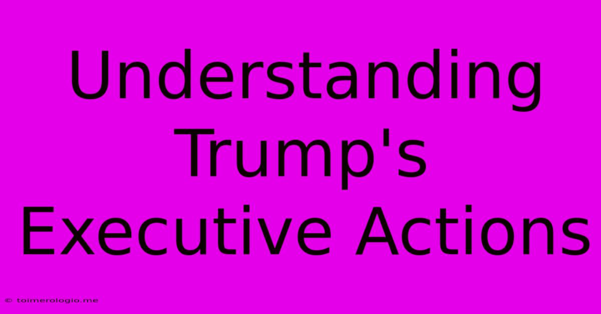 Understanding Trump's Executive Actions