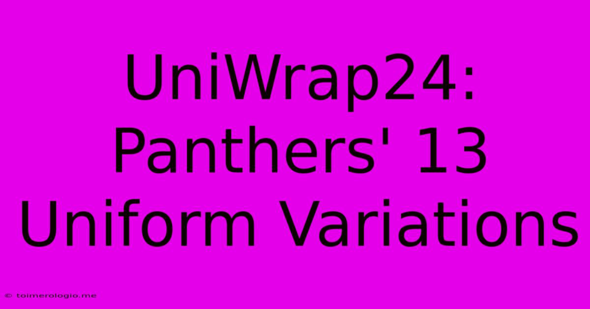 UniWrap24: Panthers' 13 Uniform Variations