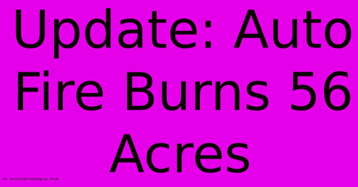 Update: Auto Fire Burns 56 Acres