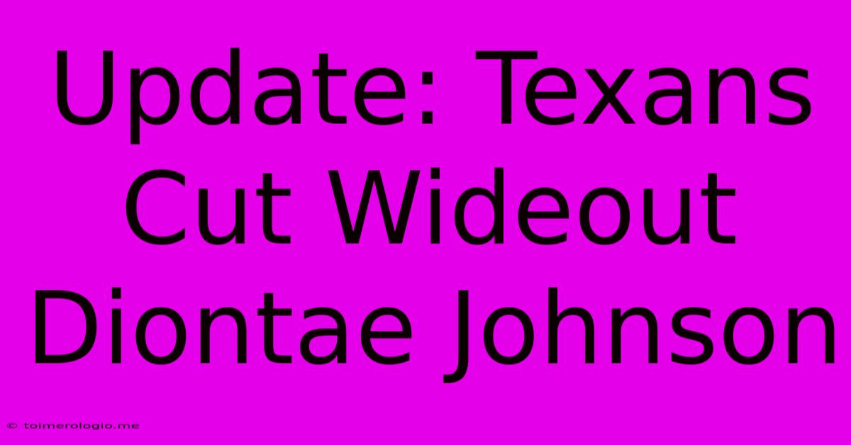 Update: Texans Cut Wideout Diontae Johnson