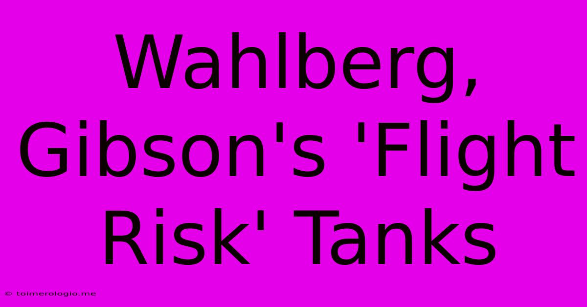 Wahlberg, Gibson's 'Flight Risk' Tanks