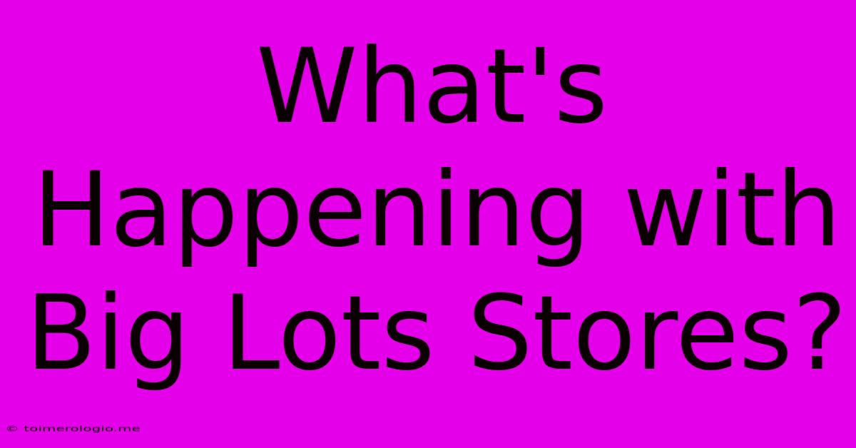 What's Happening With Big Lots Stores?