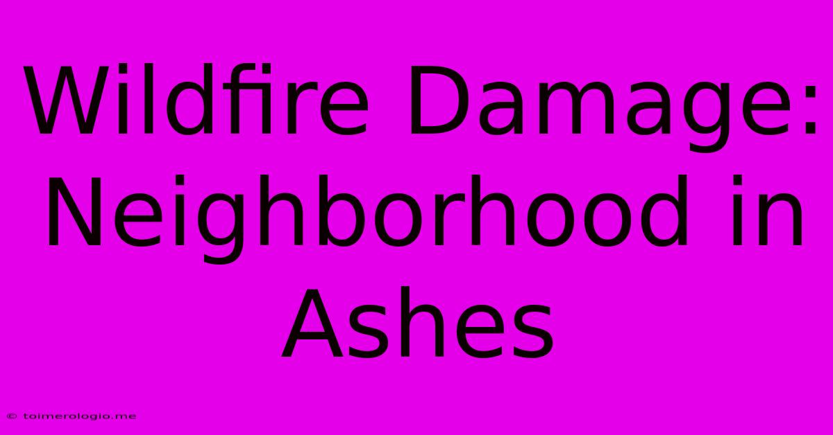 Wildfire Damage: Neighborhood In Ashes