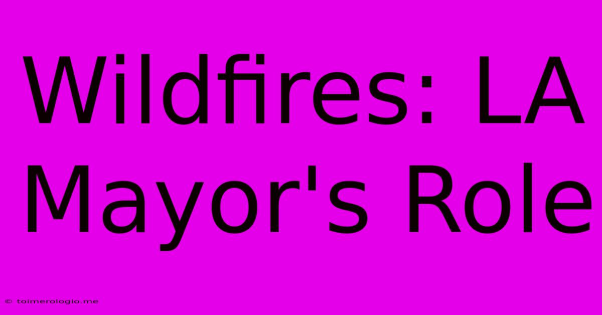 Wildfires: LA Mayor's Role