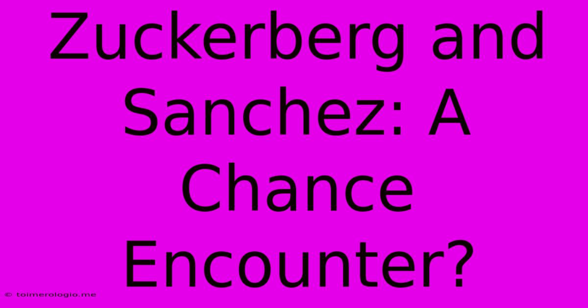 Zuckerberg And Sanchez: A Chance Encounter?