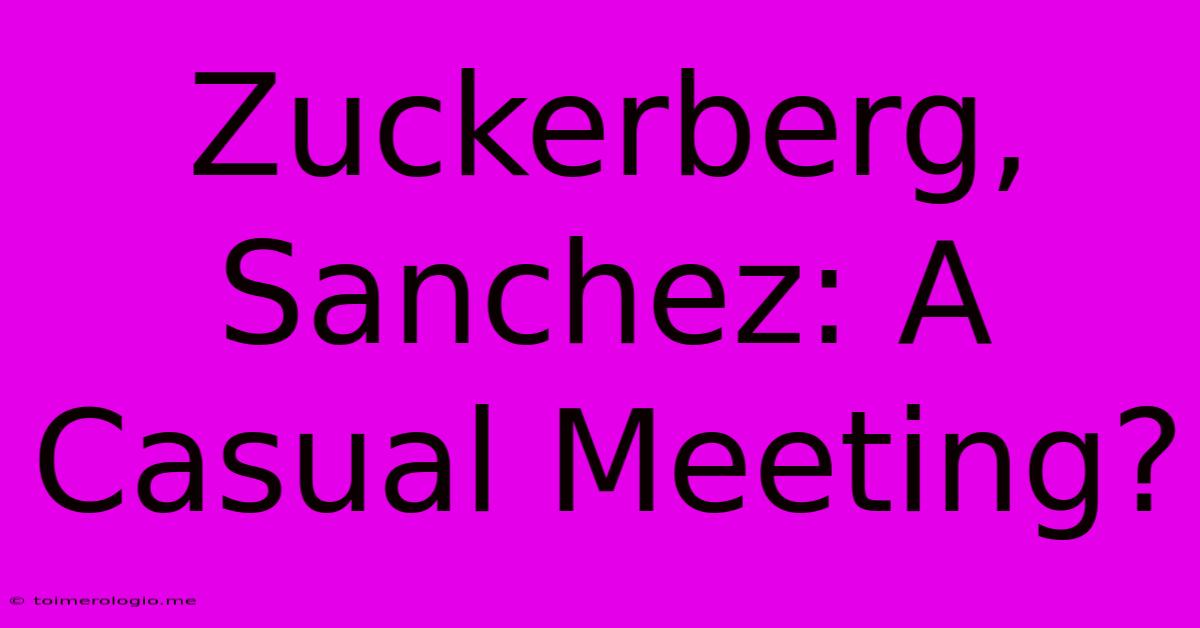 Zuckerberg, Sanchez: A Casual Meeting?